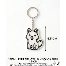 Sevimli Kurt Anahtarlık & Çanta Süsü Siyah - Beyaz
