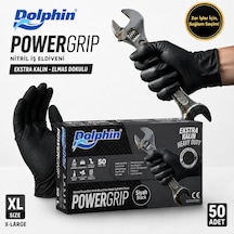 Dolphin Nitril Powergrip Ekstra Kalın Elmas Dokulu İş Eldiveni Xl 50'li Paket