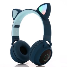 Sevimli Kedi Kulak Led Işıklı Kulak Üstü Stereo Kulaklık