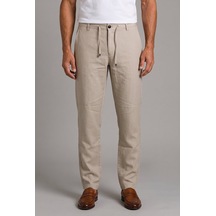 Bisse Bej Keten Jogger İpli Spor Pantolon Pns26y26110 07