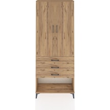 Arges Dolap 2 Raflı 3 Çekmeceli Tek Askılı 88x30x221 Çam-çam Atlas Çam