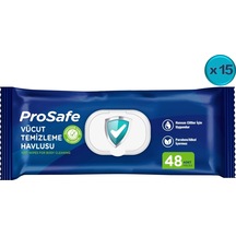 Prosafe Hasta Vücut Temizleme Islak Mendil Havlu 48'li x 15