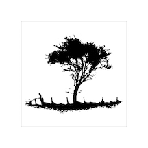 Ağaç Ve Gül Resimleri Folyo Sticker Derstv233 130cm Uzunluk Siyah