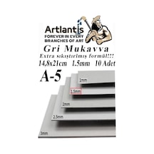 A5 Mukavva Gri 1.5 Mm 10 Adet 1 Paket 14,8x21 Cm A-5 Mukavva 1,5 Mm Kalınlığında A-5 Mukavva