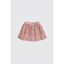 Panço Liberty Kumaş Kız Çocuk Çiçek Desenli Etek Pembe