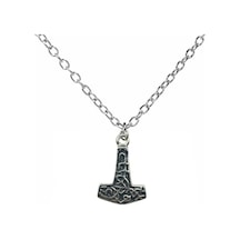 Thor Un Çekici Mjölnir Figürlü Unisex Kolye 60 Cm Zincirli, Güç Ve Koruma Sembolü Çok renkli