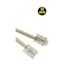50 Metre Modem Adsl Vdsl Ara Kablosu Rj11 Hat Bağlantı Telefon Kablosu