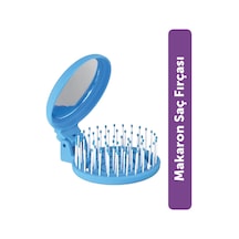 Beauty Makaron Saç Fırçası - 3d Esnek, Aynalı, Çanta Boy - Compact Detangler Derin Mavi
