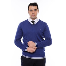 Lacivert V Yaka Slimfit Triko - Wessi Lacivert