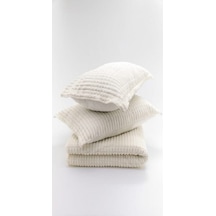 Merinos Modern Line 3 Parça Yatak Örtüsü - Ekru Beyaz