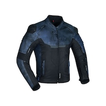 Prosev Falcon Motosiklet Montu 4 Mevsim Maxdura 600-d Dayanıklı Kumaş Deri Motorcu Mont Dark Blue