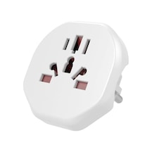 Infomax Evrensel Seyahat Priz Adaptörü 2300w Universal Fiş Dönüştürücü Eu Avrupa Priz Adaptörü Abd İngiltere Avustralya Çin Japonya  10a Beyaz