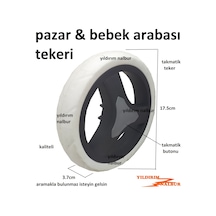 Pazar Arabası Teker Siyah Beyaz Bebek Arabası Tekerleği Plastik T