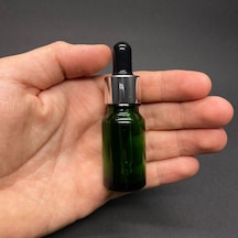10ml Yeşil Cam Damlalıklı Şişe , Gümüş Metal Kapak , 10 Cc Yeşil