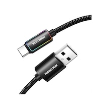 Type-c To Usb-a Rgb Aydınlatmalı 3a Hızlı Şarj Ve Data Kablosu 2 Metre Standart