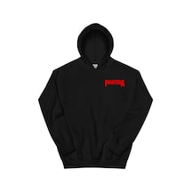 Gri Unisex Rock Grubu Pantera Logo Baskı Kapüşonlular Moda Sokak Hip Hop Er Siyah
