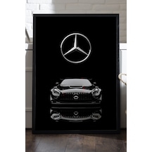 Mercedes Amg Gt Siyah Ahşap Çerçeveli Poster, Dekoratif Araba Duvar Tablosu