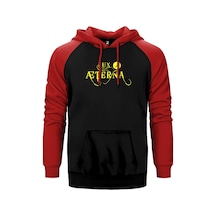 Metallica Lux Æterna Logo Kırmızı Renk Reglan Kol Kapşonlu Sweatshirt Kırmızı