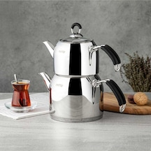 Nehir Modern Maxi Çaydanlık Siyah Gri