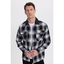 Tudors Erkek Slim Fit Dar Kesim Çift Cepli Kapaklı Spor Yaka Kareli Oduncu Gömlek-41807 Çok Renkli