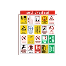 İşyeri Uyarı Levhaları Seti 20'li Paket