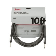 Fender 0990820062 Professional 3m Enstrüman Kablosu Gri Tweed Aksesuar Oksijensiz Bakır İletken, Gürültüsüz Sinyal İletimi, Dayanıklı