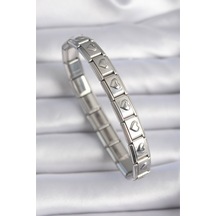 316l Çelik Gümüş Renk Kalp İşleme Nomination Charm Bileklik