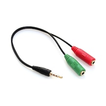 3.5mm Stereo 4 Boğum Kulaklık Mikrofon Ayırıcı Y Kablo