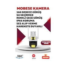 İrtech-3 Kameralı 360 Derece Sesli İp Güvenlik Kamera Seti Renkli Gece Görüş-su Geçirmez Gk01