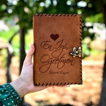 En İyi Öğretmen İsme Özel Deri Defter