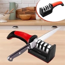 4 Aşamalı Kaymaz Tabanlı Hızlı Bıçak Ve Makas Bileme Aracı - Keskin Ve Pratik Kullanım Çok renkli