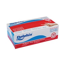Dolphin Pudrasız Beyaz Vinil Muayene Eldiveni 100'lü S