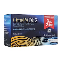 Omepa Dk2 Omega 3 & Vitamin D & Menaq7 50 Yumuşak Kapsül - 3 Al 2 Öde Omepa Dk2 Omega 3 & Vitamin D & Menaq7 50 Yumuşak Kapsül - 3 Al 2 Öde