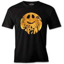 Halloween - Cadılar Bayramı Ay Siyah Erkek Tshirt