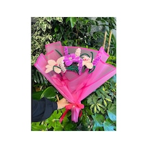 Şönil Lilyum Buketi El Yapımı Şıklık Pembe - 870245051 Pembe