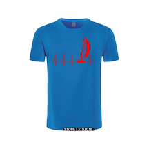 Cınessd Yelken Kalp Atışı Grafikli Yazlık %100 Pamuk Erkek Tshirtlacivert Lacivert