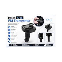 Hello X16 Fm Transmitter - Led Ekran 2xusb-tf-bluetooth Destekli 2.1a Fm Transmitter