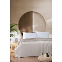 Çift Kişilik Pike Pamuklu Yatak Örtüsü 220x230 Bej Çok Renkli