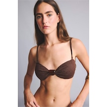 Defacto Regular Fıt İnce Askılı Kahverengi Bikini Üstü E4372ax26smbn341 Kahve-bn341
