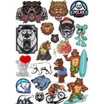 Ayı Sticker Set 5 18 Parça Telefon, Tablet, Defter, Laptop Sticker