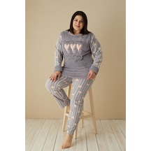 Akbeniz Welsoft Polar Kadın Büyük Beden Pijama Takımı 808036 - 5xl