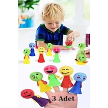 Zıplayan Oyuncak Emojili Zıp Zıp Oyun 3 Adet Pinyata İçi Parmaklara Takılan Emoji Top Bas Fırlat