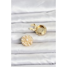 Vintage Model Gold Renk Düğme Veya Manşet Broşu