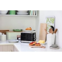 Ekmek Kızartma Makinesi 2 Dilim İçin Inspire Siyah, Yüksek Kaliteli Parlak Yapılı Ekstra Geniş Tost Yuvaları, Ekmek Başlığı, 6 Kızartma Kademesi + Buz Çözme Ve Isıtma Fonksiyonu