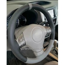 Fiat Doblo Uyumlu Dikmeli Direksiyon Kılıfı Iki Renkli Gri Yüzüklü