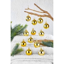 Waldern Yılbaşı Çam Ağacı Süsü Gold 4 Cm 12li Cici Top