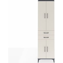 Arges Dolap 3 Raflı 2 Çekmeceli Tek Askılı 60x30x221 Antrasit-aytaşı Antrasit