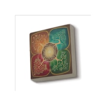 4 Mevsim Ağaç Baskılı Taş Magnet 5x5