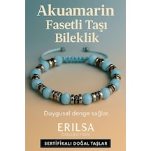 Sertifikalı Akuamarin Fasetli Taşı Bileklik 6x6 Mm Duygusal Den Çok Renkli