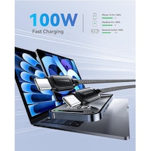 Usb C'den Usb C'ye Şarj Kablosu 100w, Manyetik Spiral Kablo, Pd Hızlı Şarj Protokolleriyle Uyumlu, Usb2.0 480mb/s'de Veri Aktarımını Destekler, Siyah 1m, İ-phone 15 İle Uyumlu Vb.